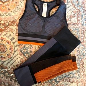 JoyLab workout set grey,black,orange size xs